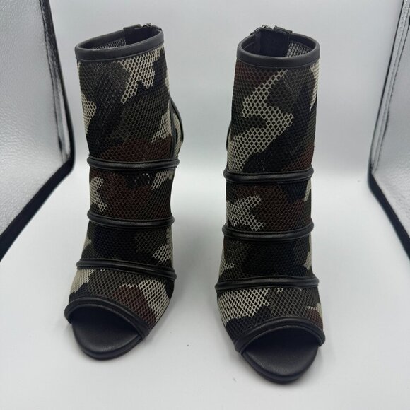 Jessica Simpson Camo Mesh Peep-Toe Stiletto Booties Sized 6 Like New - Picture 2 of 8
